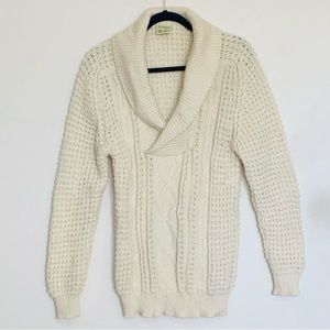 Falcarragh Made in Ireland Pure New Shawl Neck Wool Sweater Sz M